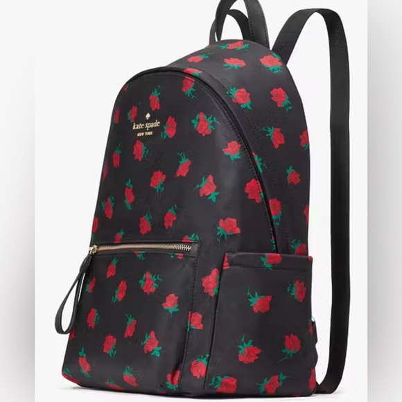 Kate Spade Medium Chelsea 🌹Rose Toss Nylon Dome Backpack 🎒 - Picture 3 of 12